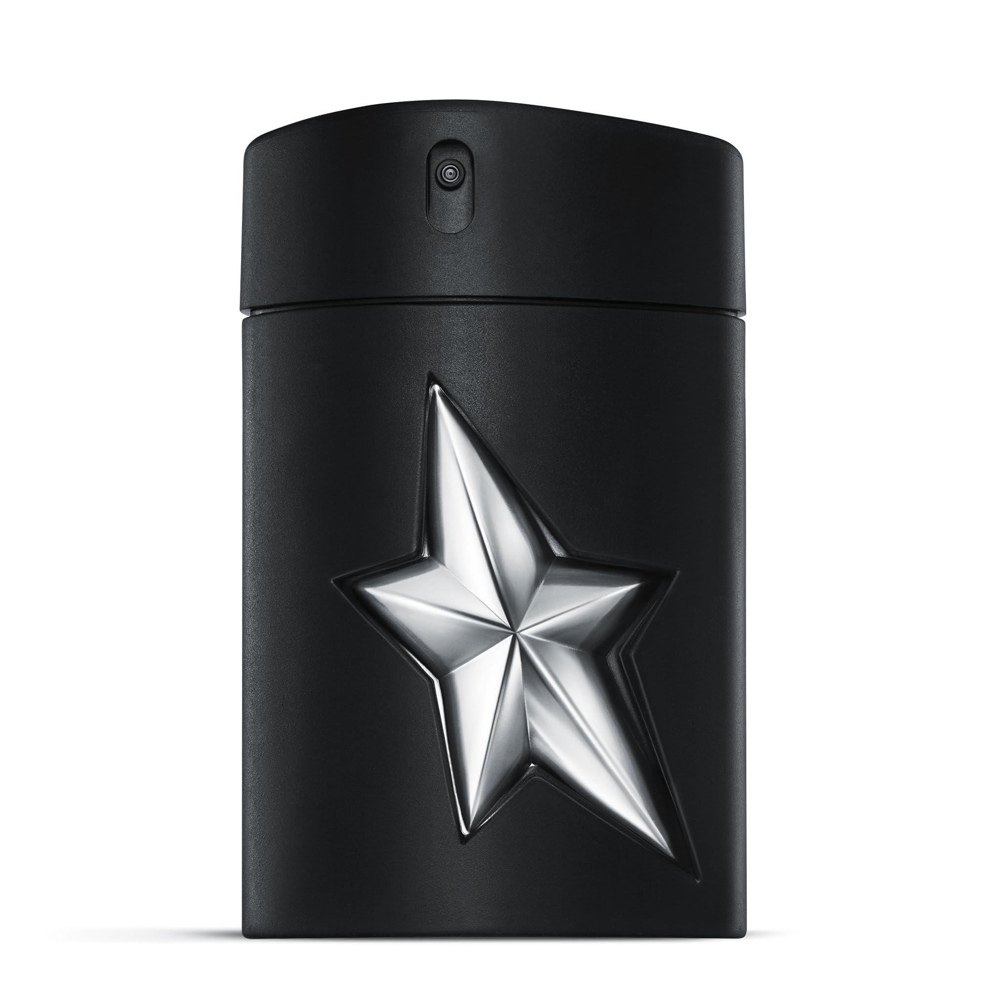 Mugler A*Men Fantasm bottle-front shows the sleek rubber flask for bold style