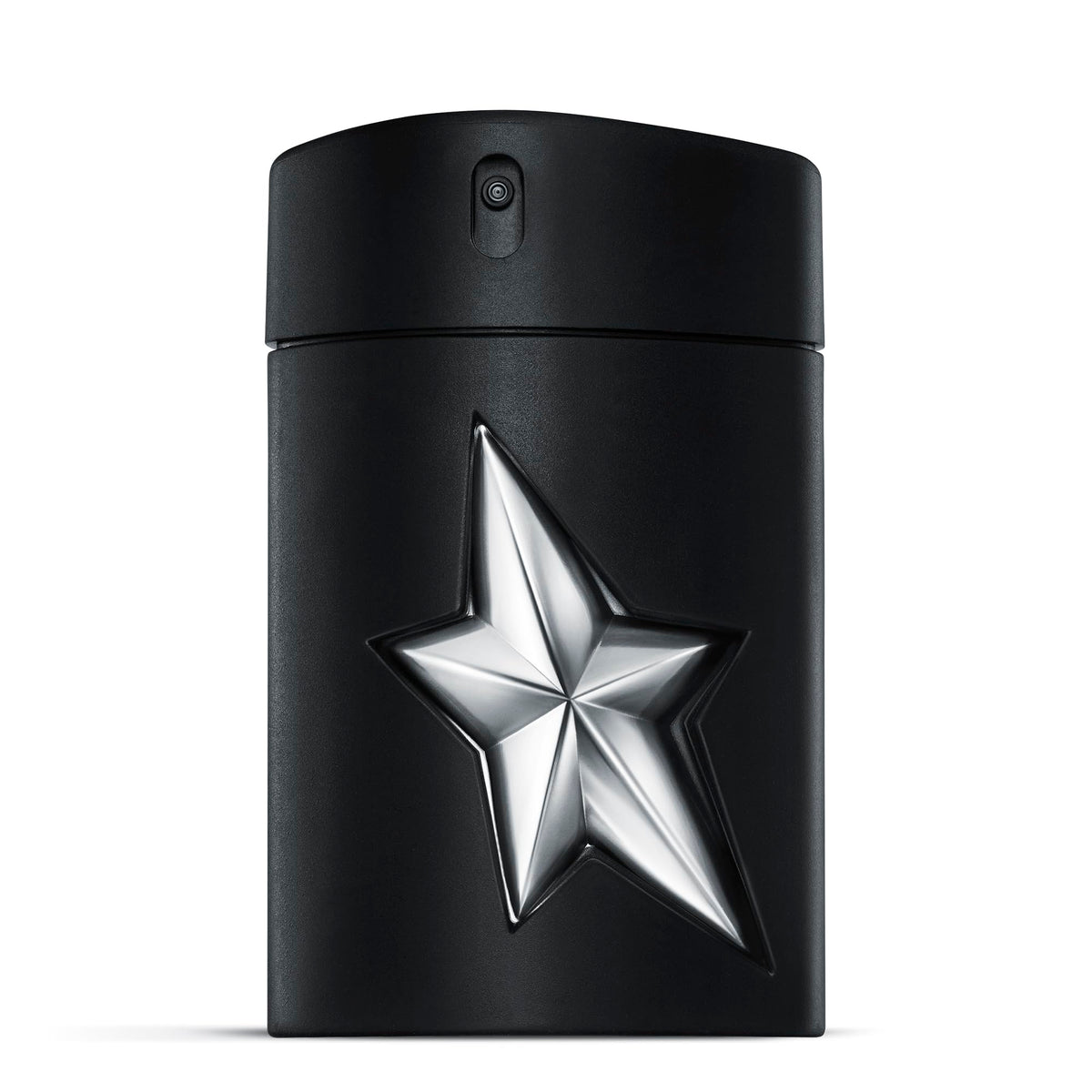 Mugler A*Men Fantasm bottle-front shows the sleek rubber flask for bold style