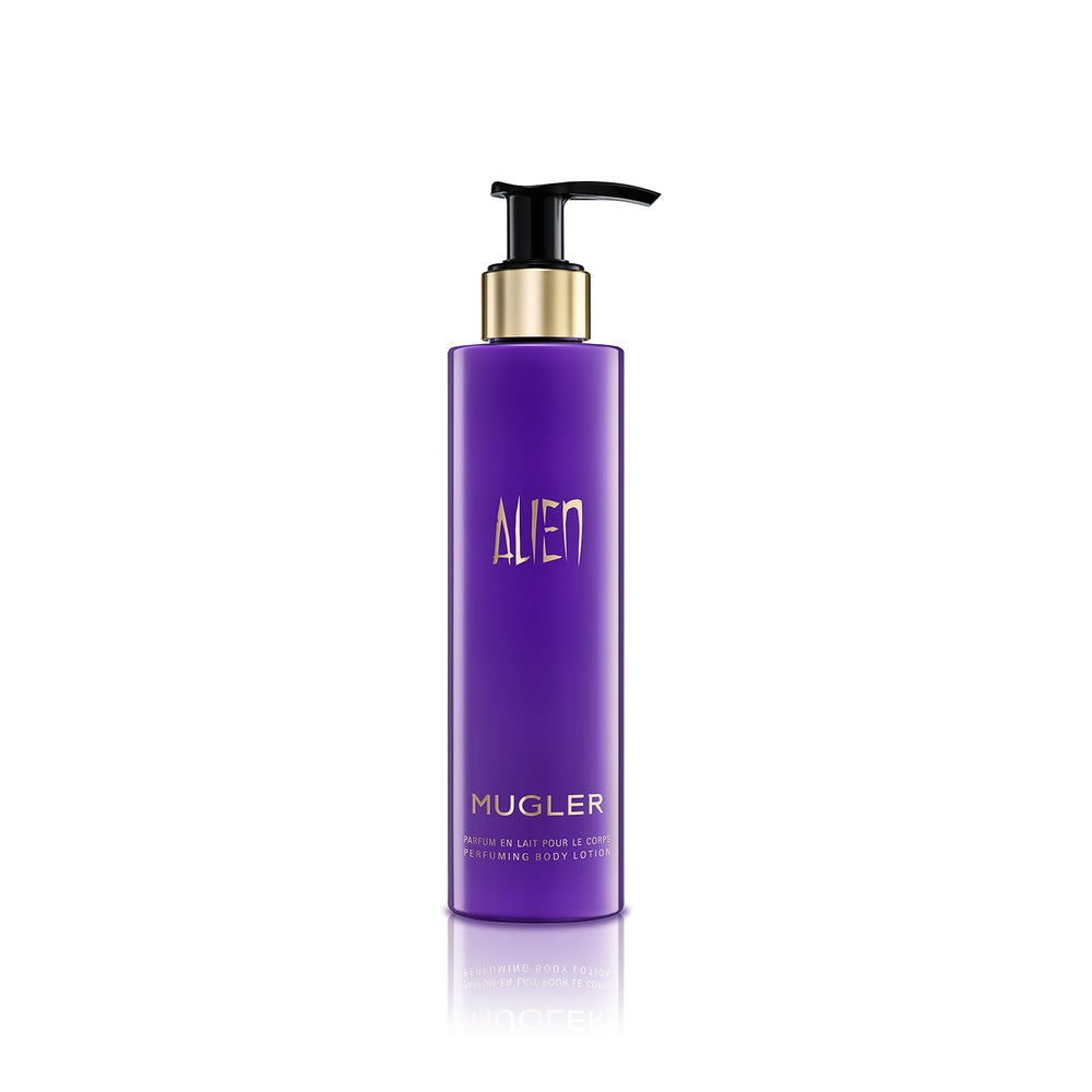 MUGLER Alien Body Lotion packaging front view highlighting premium hydration for daily care