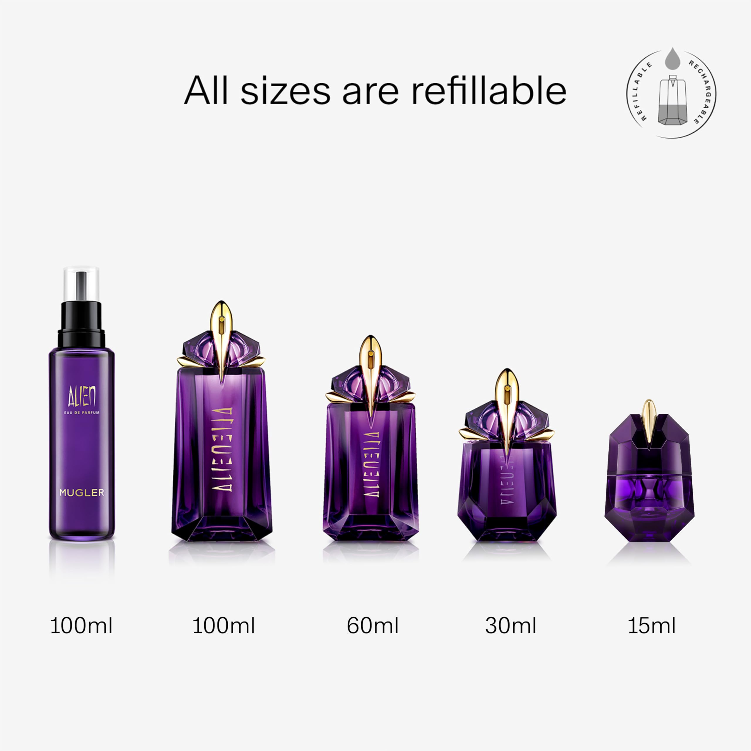 Mugler Alien spray application shot guiding an effortless cloud spray