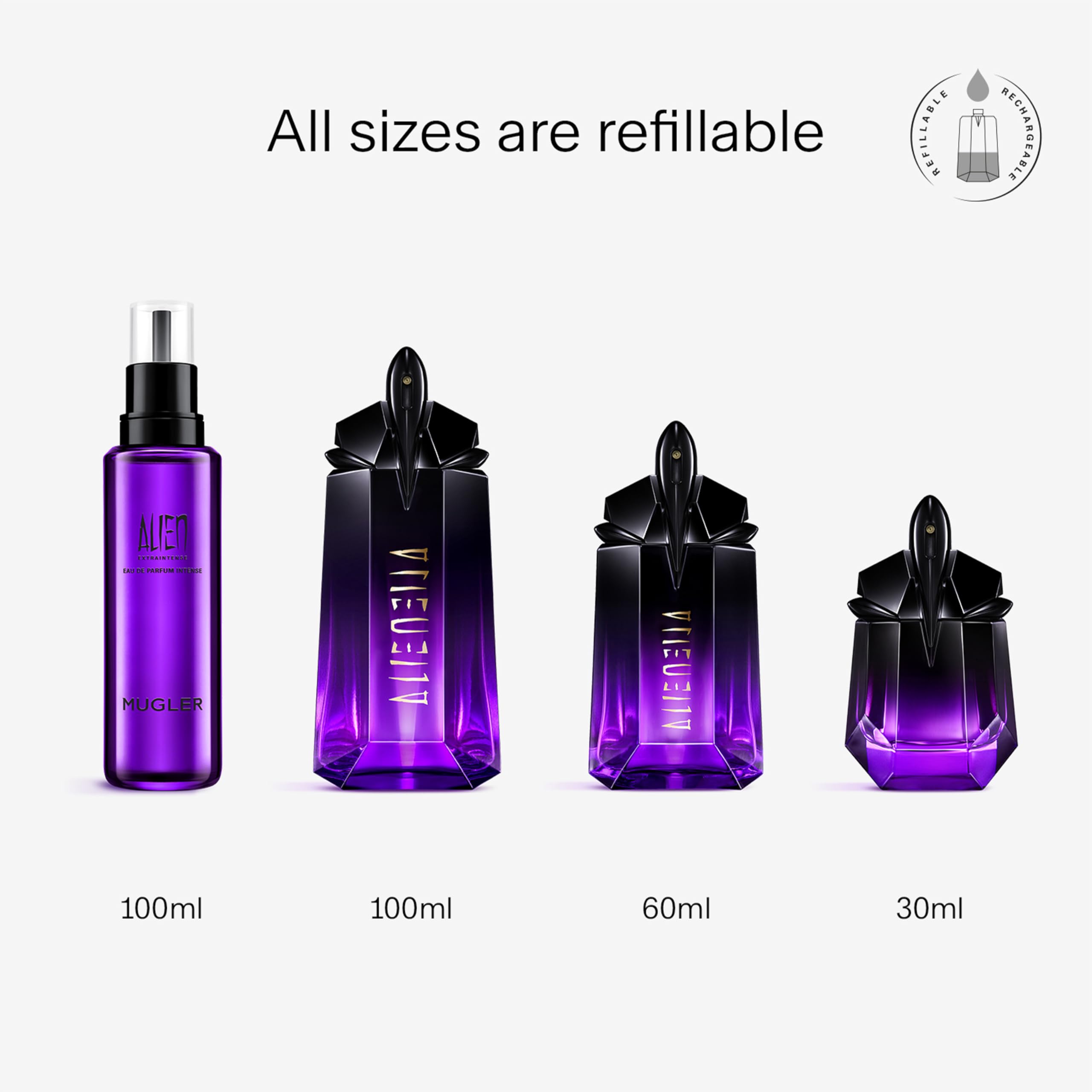 Mugler Alien Extraintense splash-action demonstrates easy application to create a scent cloud