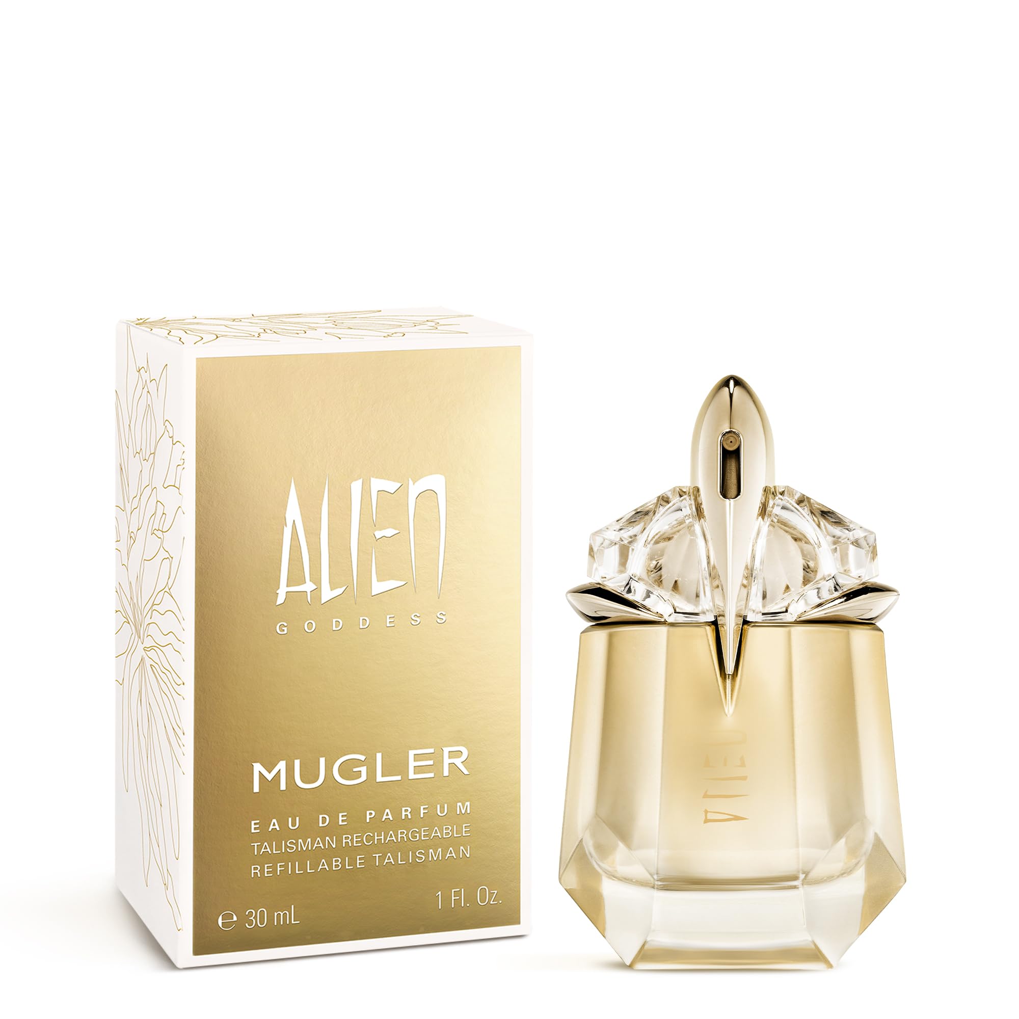 Mugler Alien Goddess packaging flatlay presents premium presentation and collector appeal