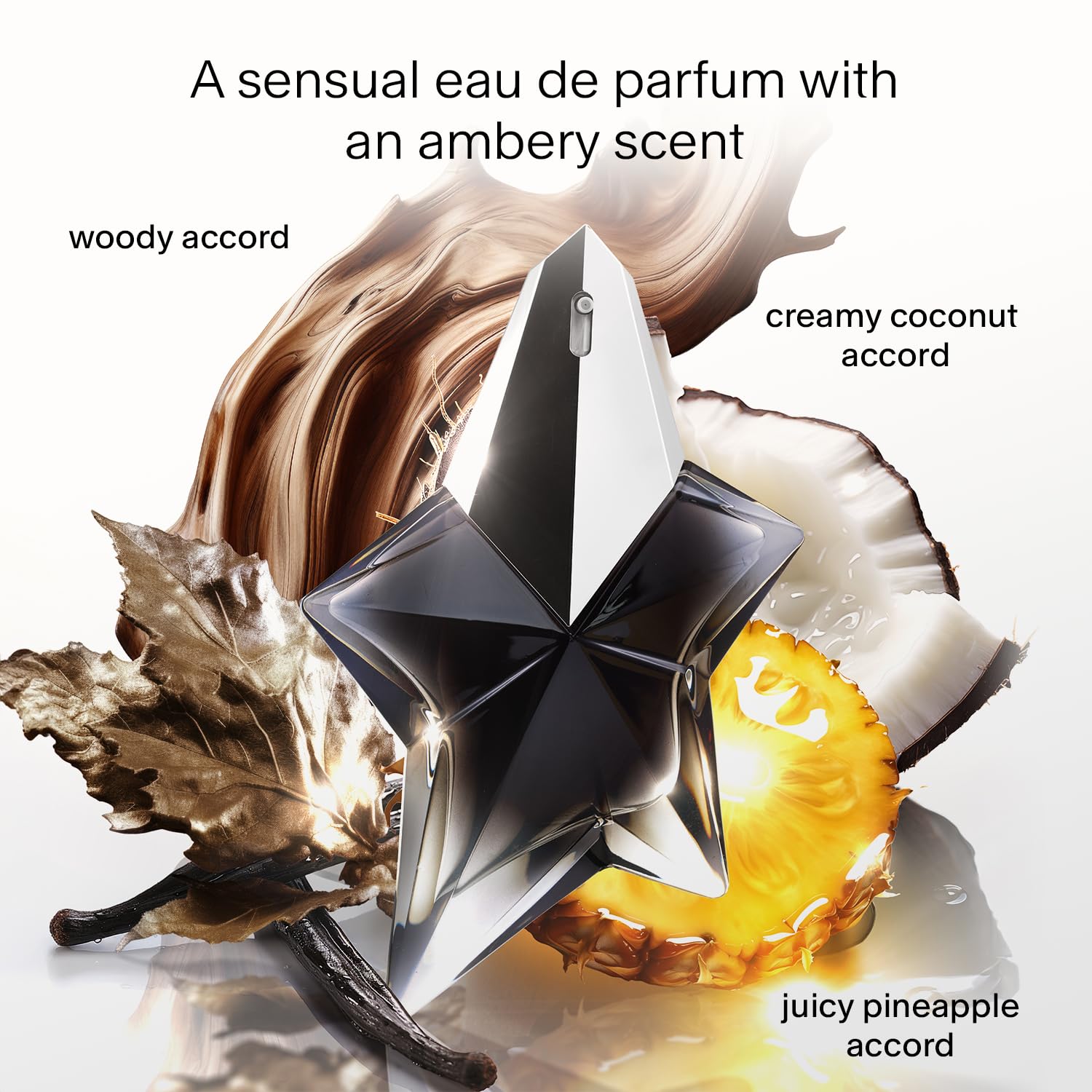 Mugler Angel Fantasm bottle closeup highlighting luxe packaging and scent allure.