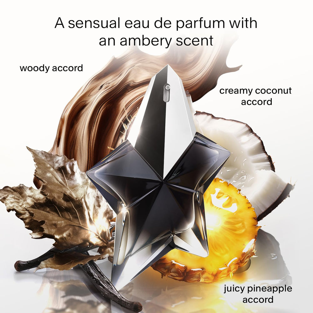 Mugler Angel Fantasm bottle tilted to reveal elegant silhouette