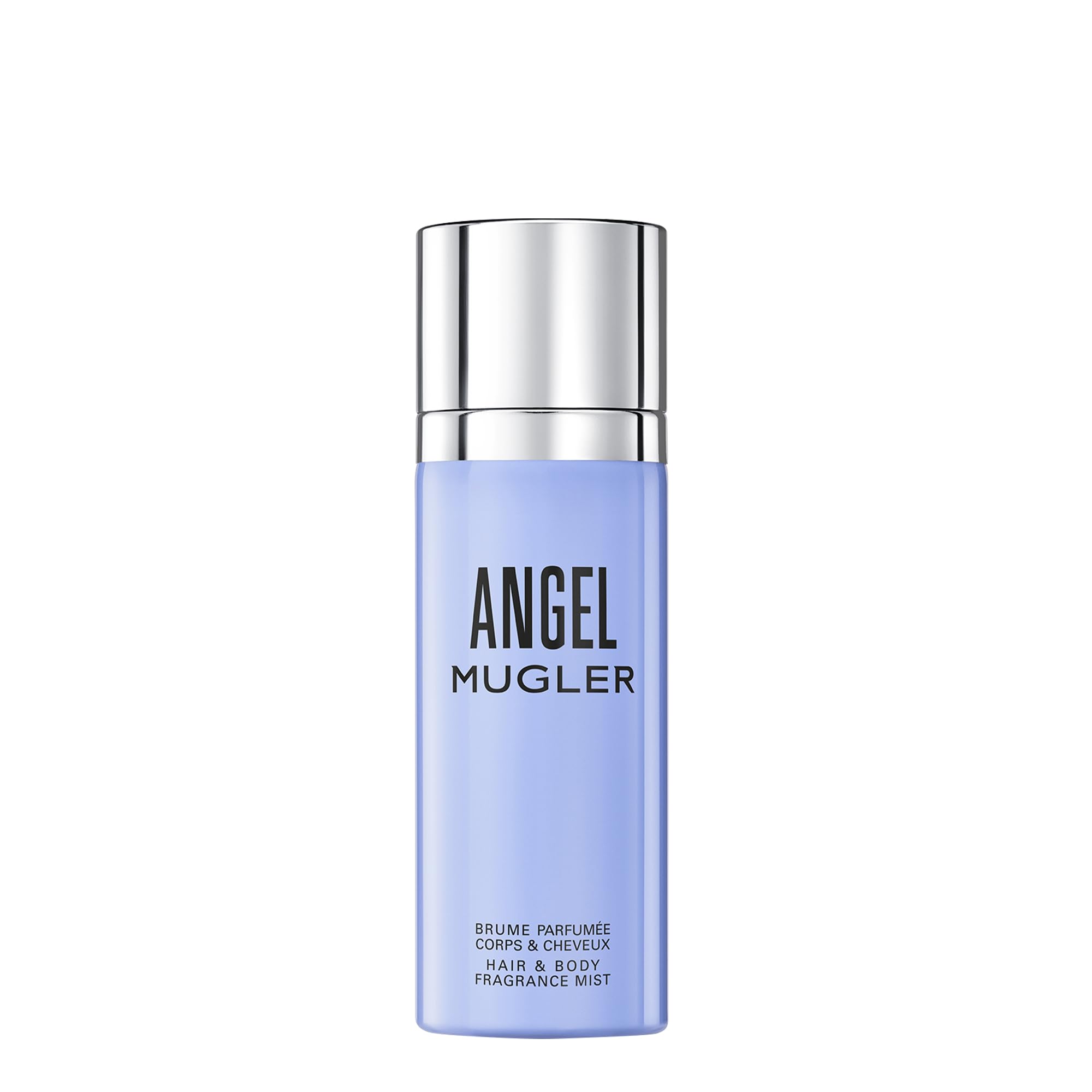 Mugler Angel Hair & Body Mist bottle-front showcases premium design for daily fragrance refresh.