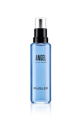 MUGLER Angel Refill bottle closeup highlighting premium design for sustainable luxury