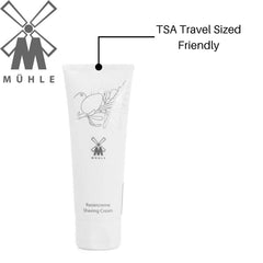 MÜHLE Organic Shaving Cream lather application demonstrating smooth, hydrated shave.