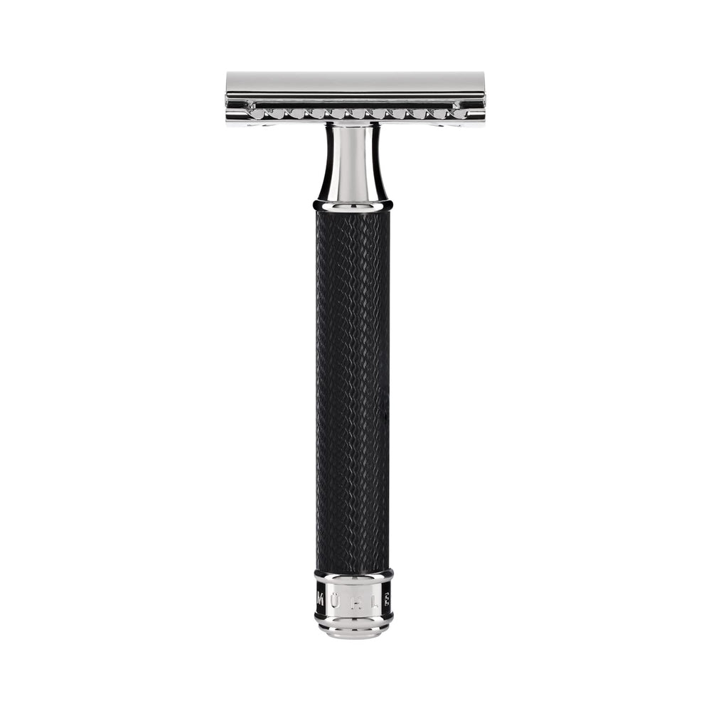 MÜHLE TRADITIONAL R89 chrome-handle razor offering a precise close shave.