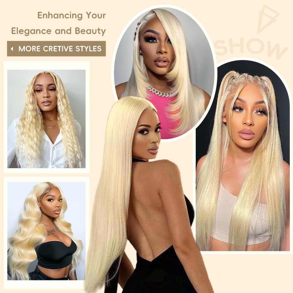 Mululi 30-inch 613 lace-front wig back view reveals straight silhouette for all-day wear.