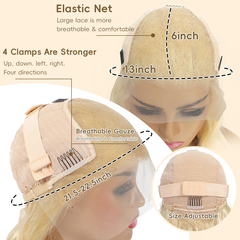 Mululi 30-inch 613 lace-front wig demonstrates curl-friendly texture for versatile styling.