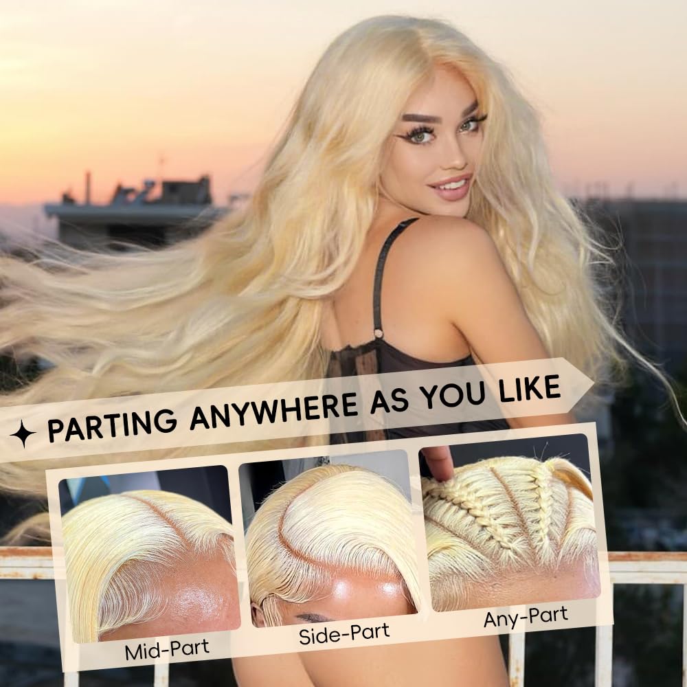 Mululi 30-inch 613 lace-front wig dyed-friendly for color changes and customization.