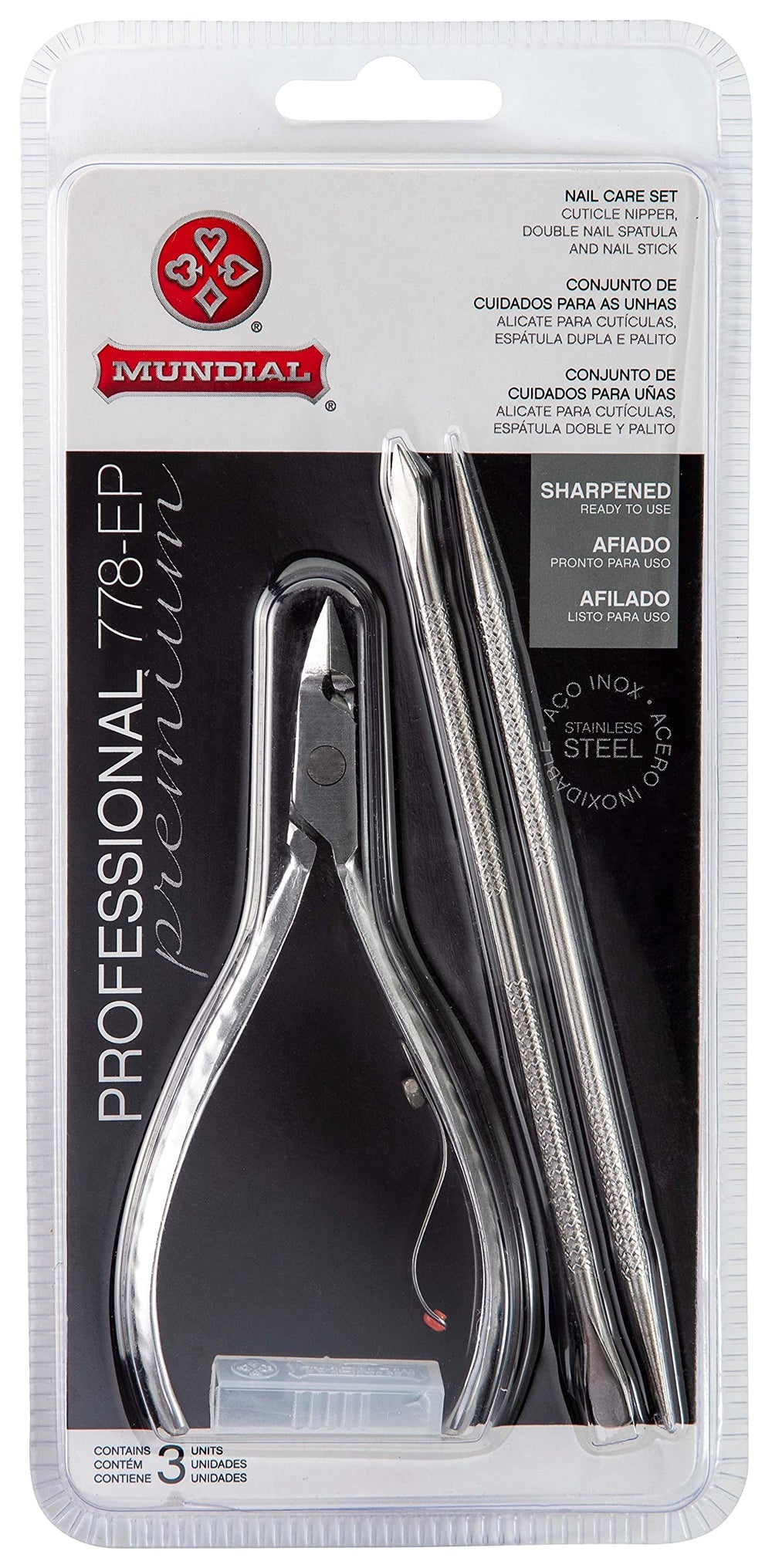Mundial cuticle nipper close-up showing precise trimming and rust-resistant stainless steel