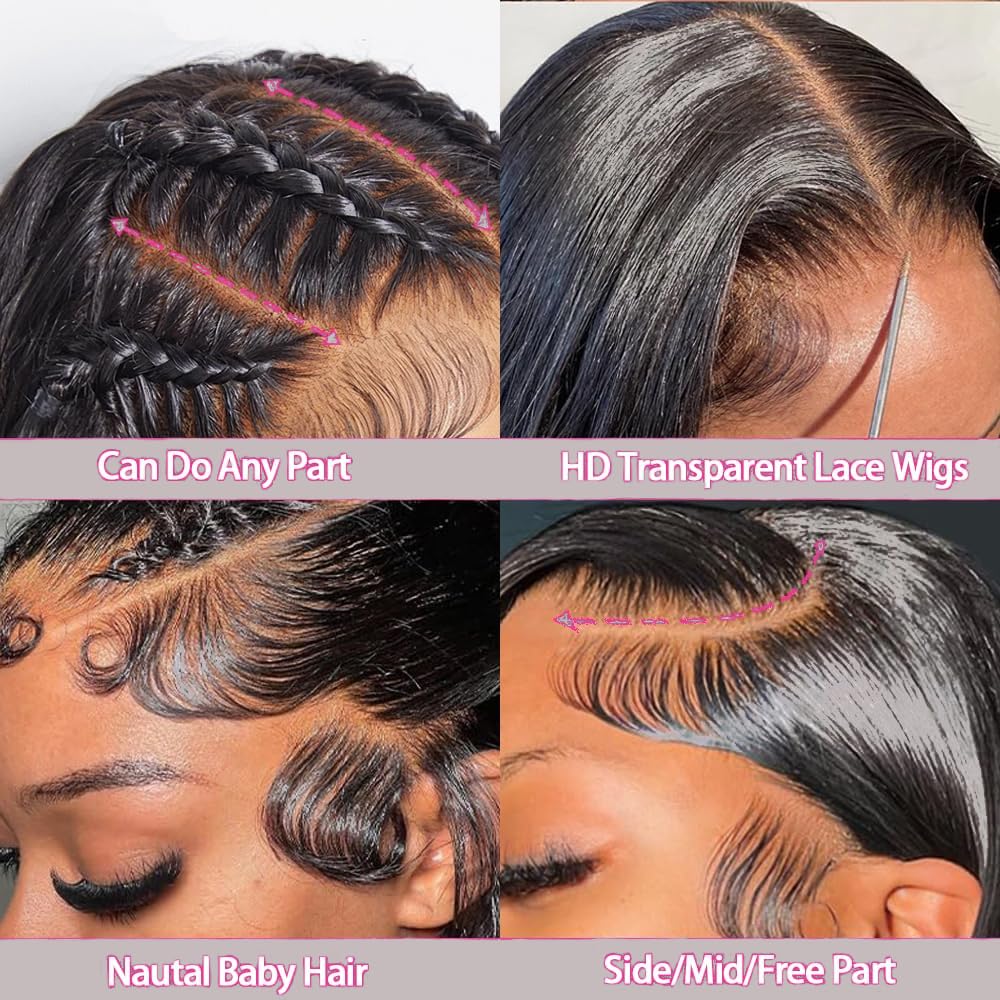 MUNONG pre-plucked straight wig creates a natural-looking hairline.