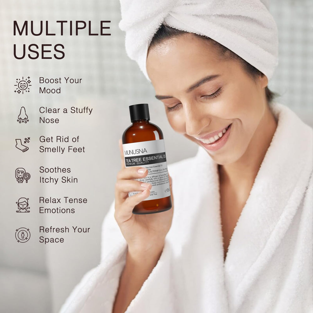 MUNUSNA diluted oil applied to skin demonstrating soothing and calming support