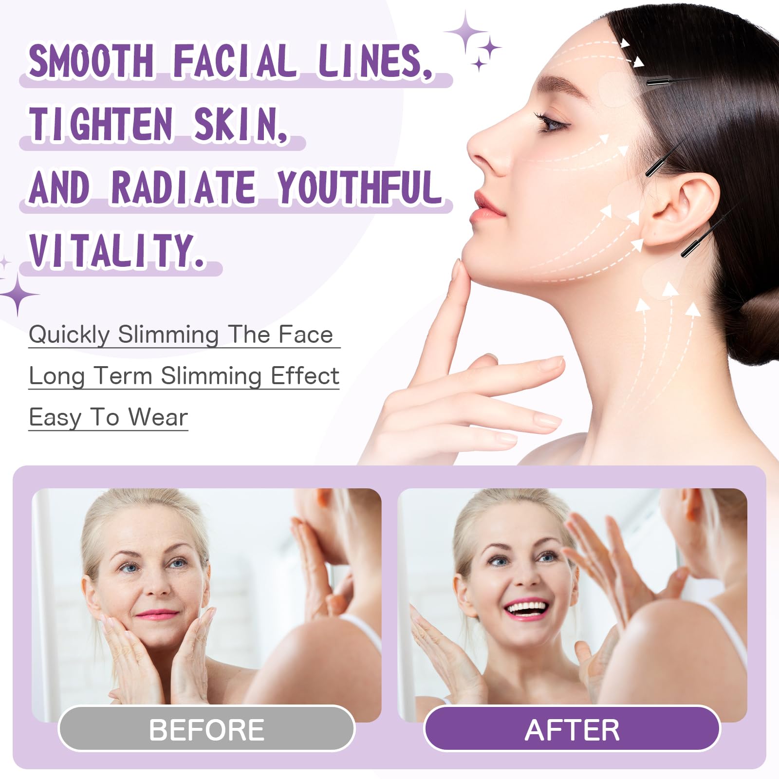 MUOCOBU neck lift tape contouring at the jawline enhances definition