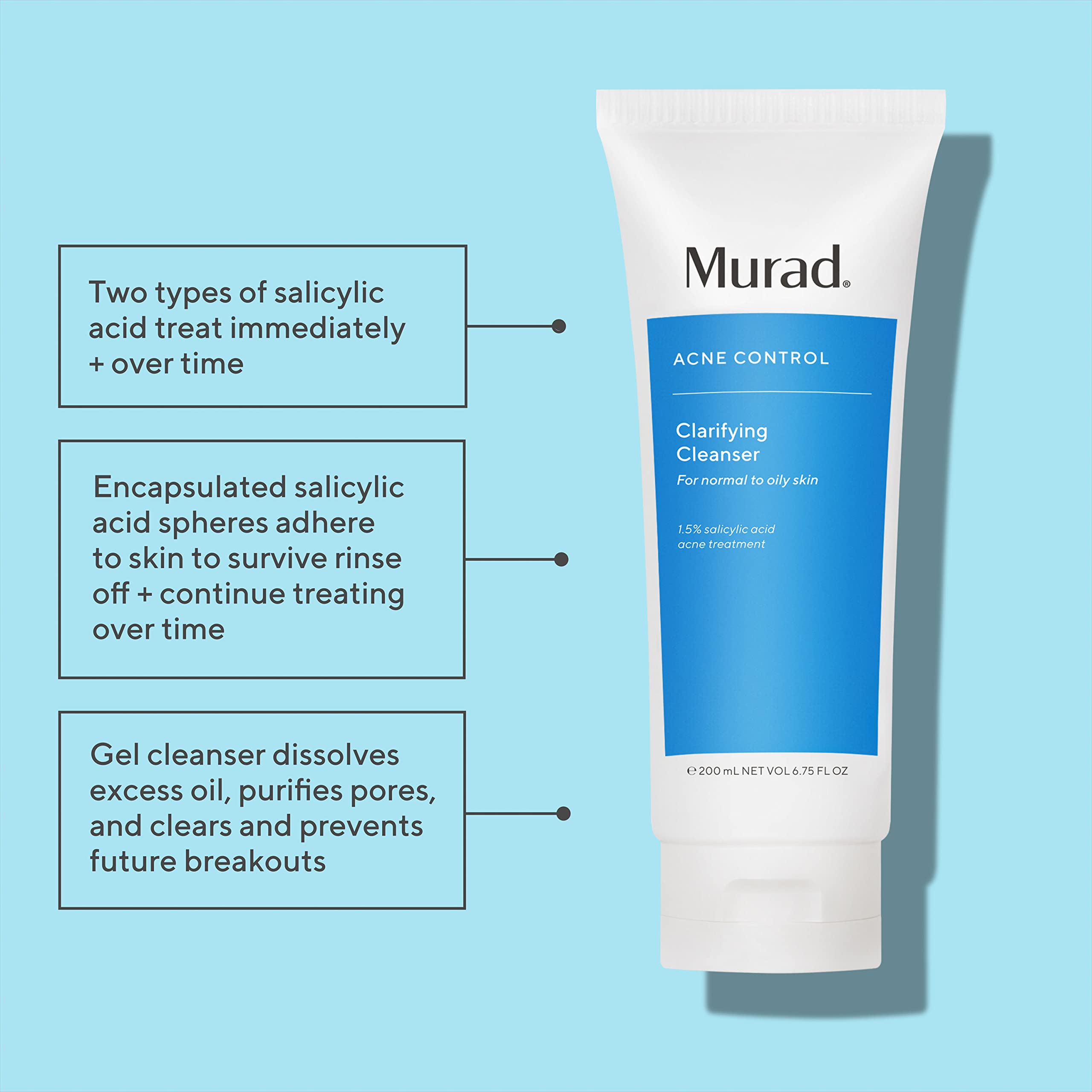 Murad Acne Control Clarifying Cleanser foam lather for gentle cleansing.