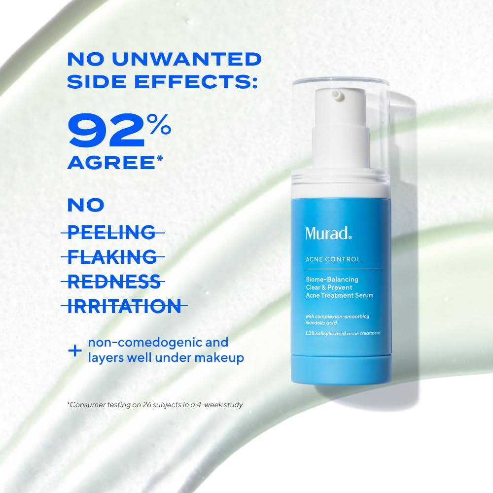 Murad Biome-Balancing Acne Serum close-up of pores showing potential decongestion.