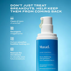 Murad Biome-Balancing Acne Serum texture close-up shows gel-like consistency.