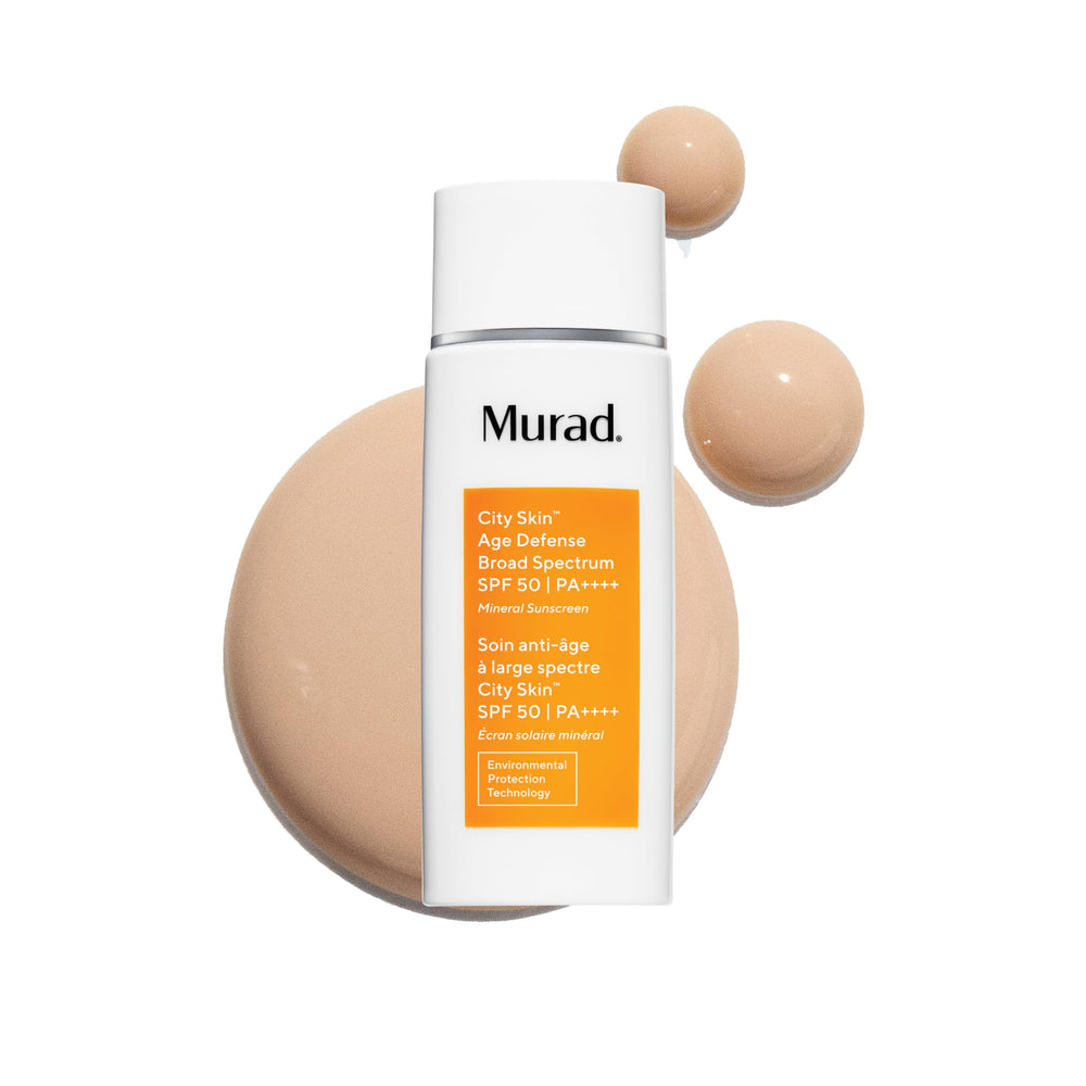 Murad City Skin Age Defense SPF 50 tube closeup for daily mineral protection