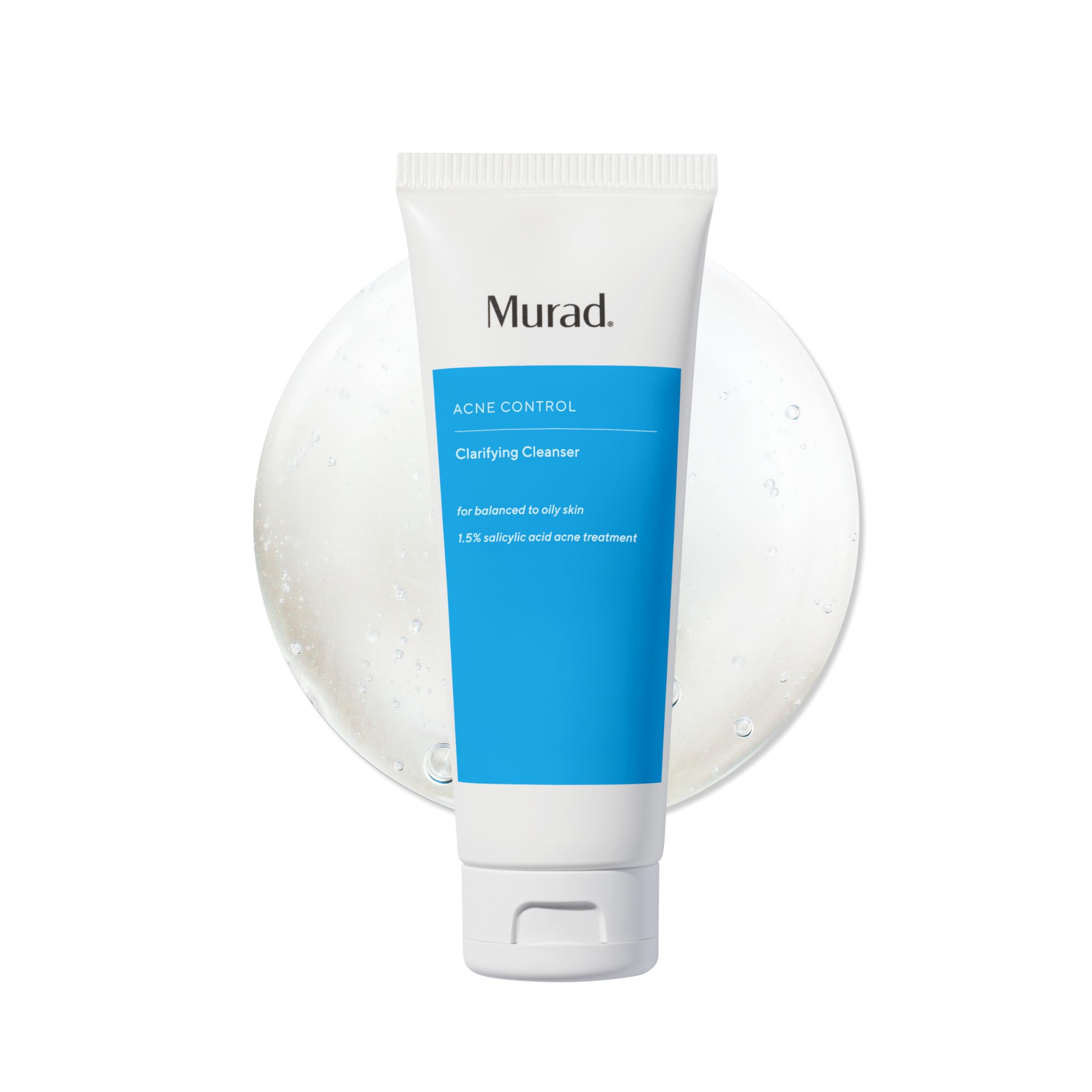Murad Clarifying Cleanser bottle shown for everyday acne control and pore purification.