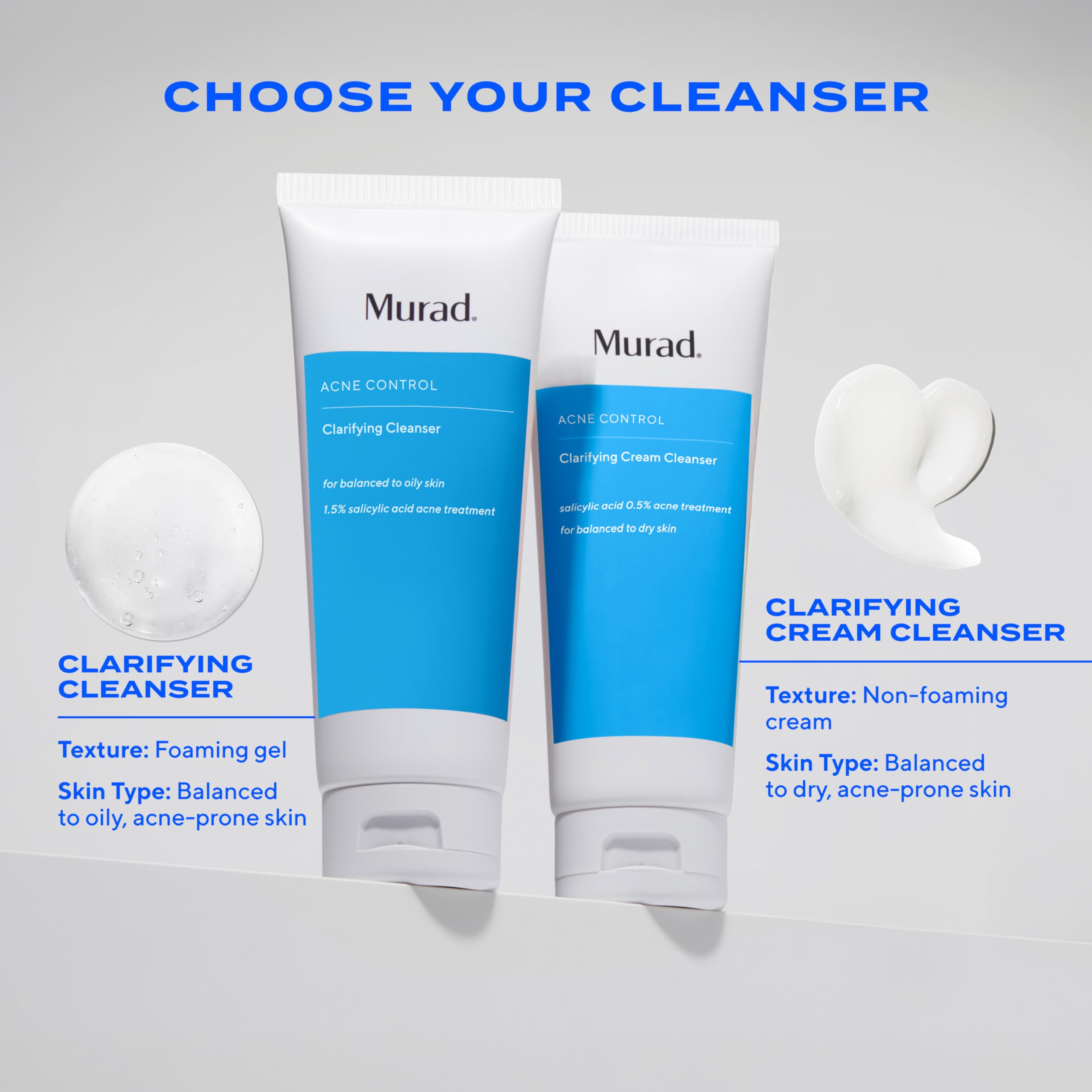 Murad Clarifying Cleanser with skincare products in a daily routine setup.