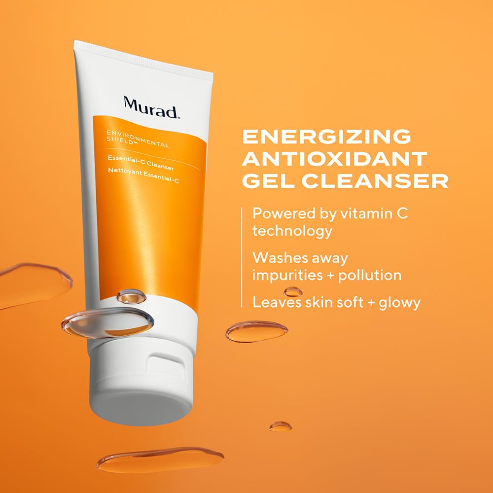 Murad Essential-C citrus splash image evokes a revitalizing cleanse with vitamin C benefits.