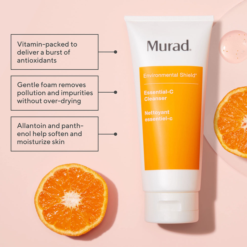Murad Essential-C cleanser vitamin beads visible delivering antioxidant bursts.