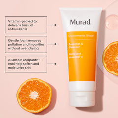 Murad Essential-C cleanser vitamin beads visible delivering antioxidant bursts.