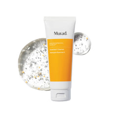 Murad Essential-C facial cleanser bottle highlights antioxidant protection for brighter skin.