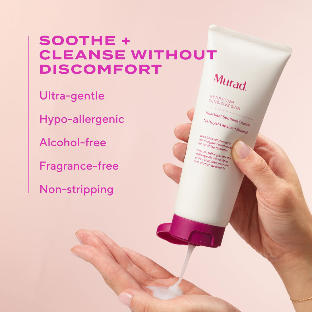 Murad heartleaf cleanser ingredients heartleaf close-up for soothing botanicals