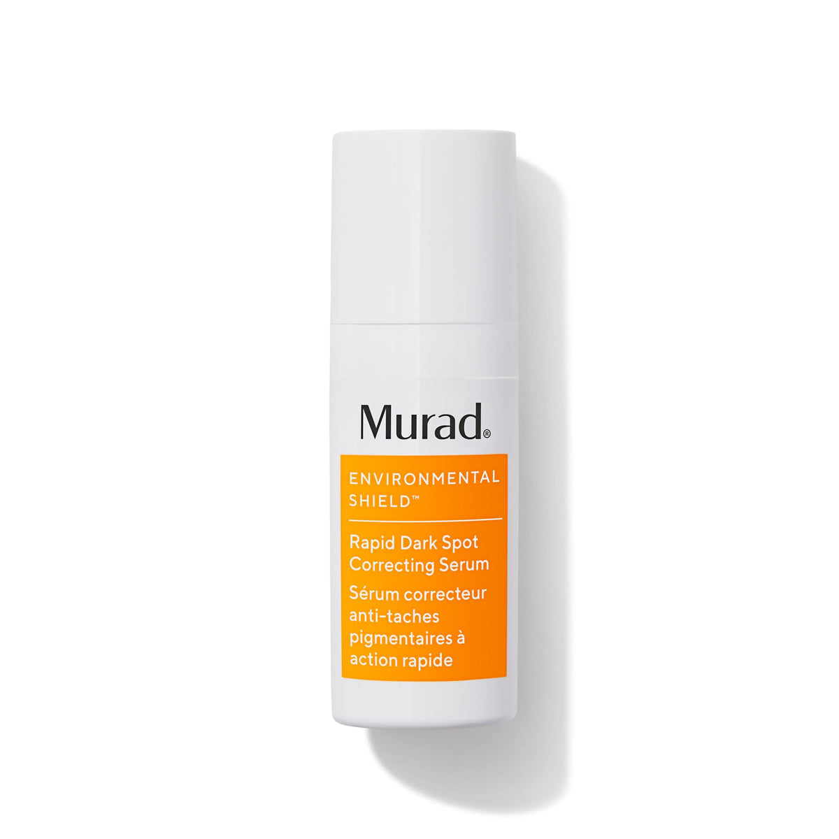 Murad Rapid Dark Spot Serum bottle-front image shows travel-size brightening solution for uneven tone