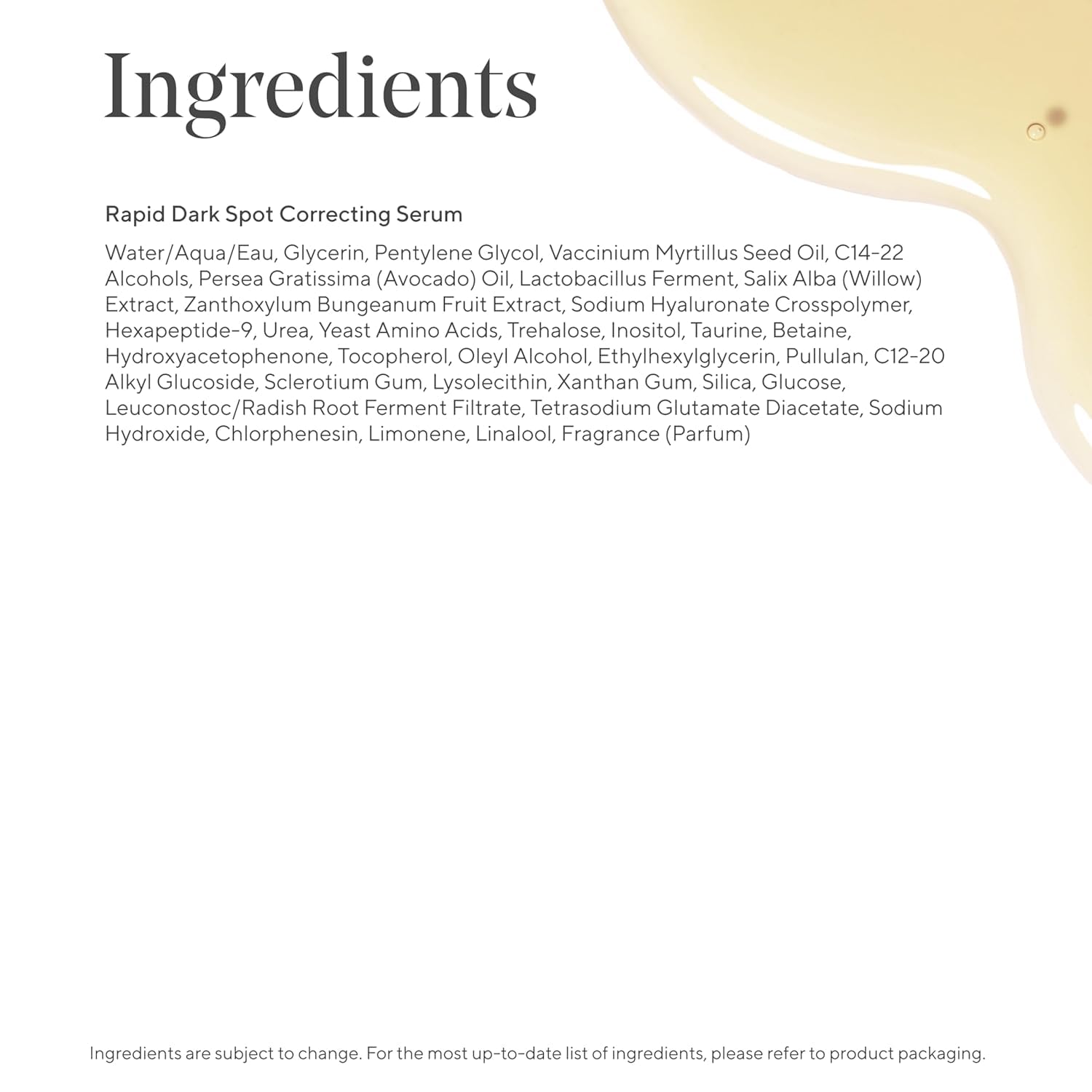 Murad Rapid Dark Spot Serum texture closeup shows lightweight absorption.