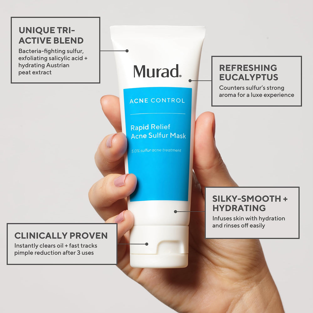 Murad Rapid Relief mask being spread across the skin for even coverage.
