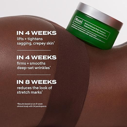 Murad Retinal ReSculpt closeup satin finish on skin enhances smoothness.