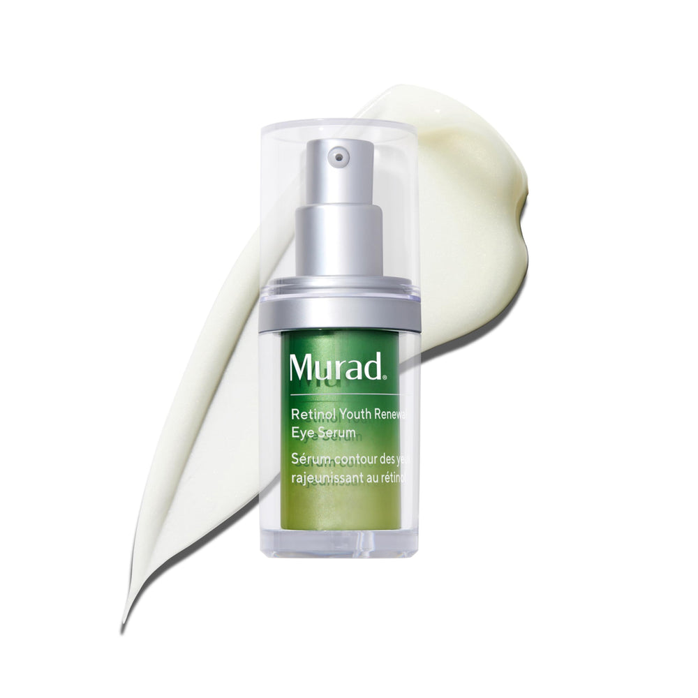 Murad Retinol Youth Renewal Eye Serum bottle closeup showing premium nightly packaging
