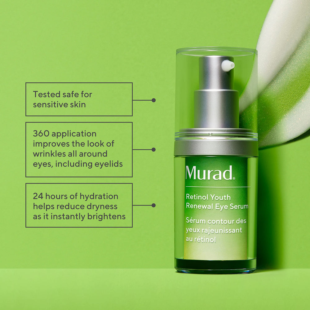 Murad Retinol Youth Renewal Eye Serum dropper closeup for precise puffiness application