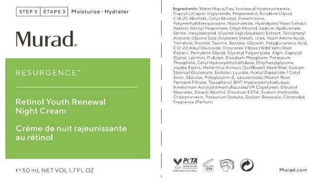 Murad Retinol Youth Renewal Night Cream bedtime routine setting