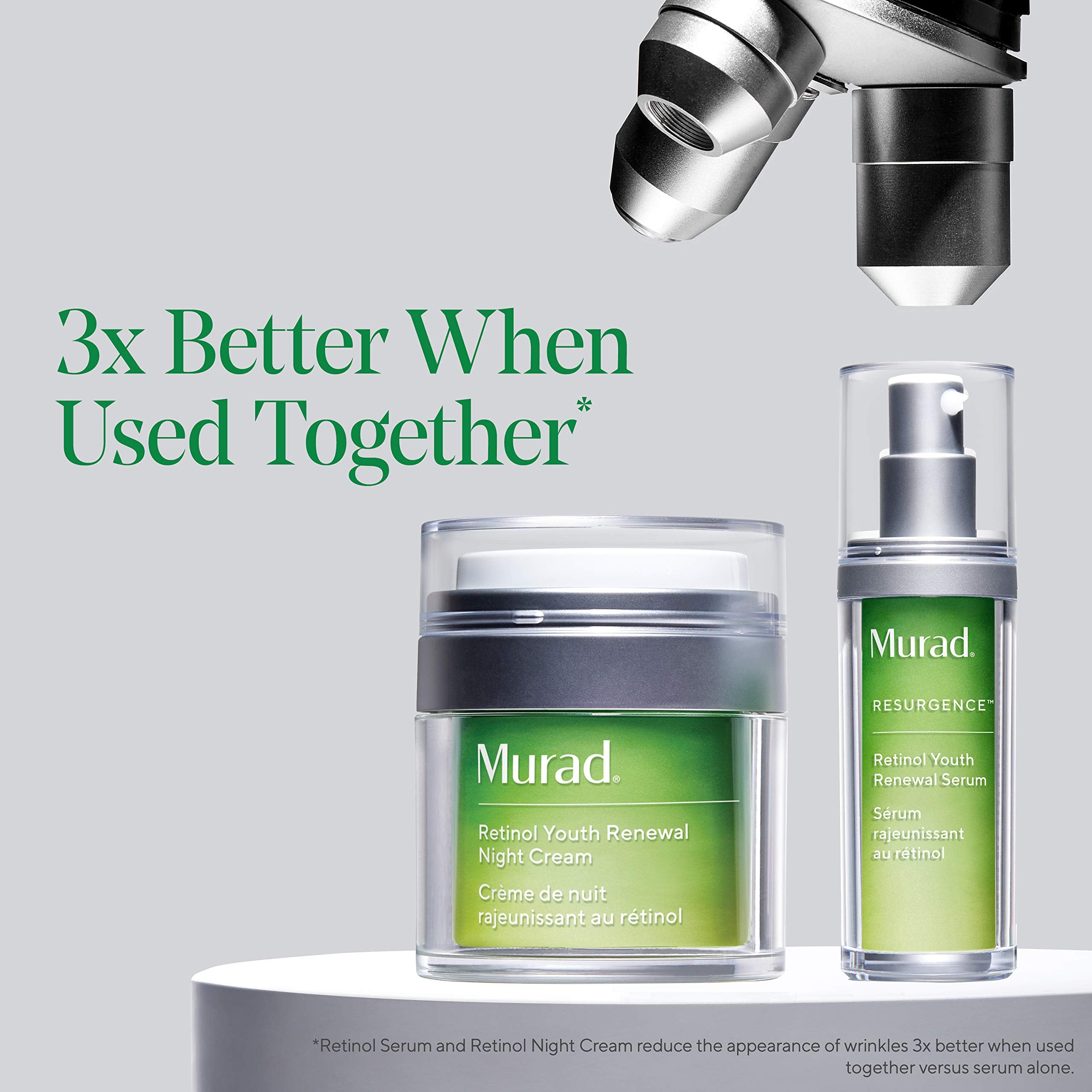 Murad Retinol Youth Renewal Serum swirl on hand demonstrates lightweight texture and quick absorption.
