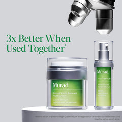 Murad Retinol Youth Renewal Serum swirl on hand demonstrates lightweight texture and quick absorption.