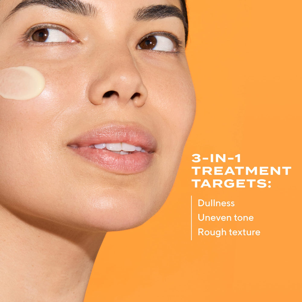Murad Vita-C Glycolic Serum ingredients closeup emphasizes gold-stabilized vitamin C potency.