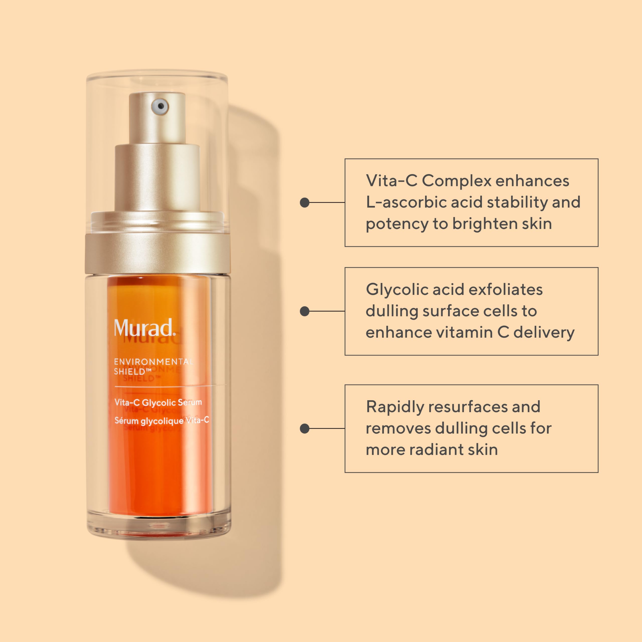 Murad Vita-C Glycolic Serum pump-dispense for easy daily application.