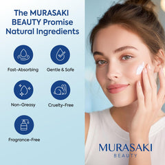 MURASAKI BEAUTY Arnica Bruise Cream on the face area for sensitive skin.