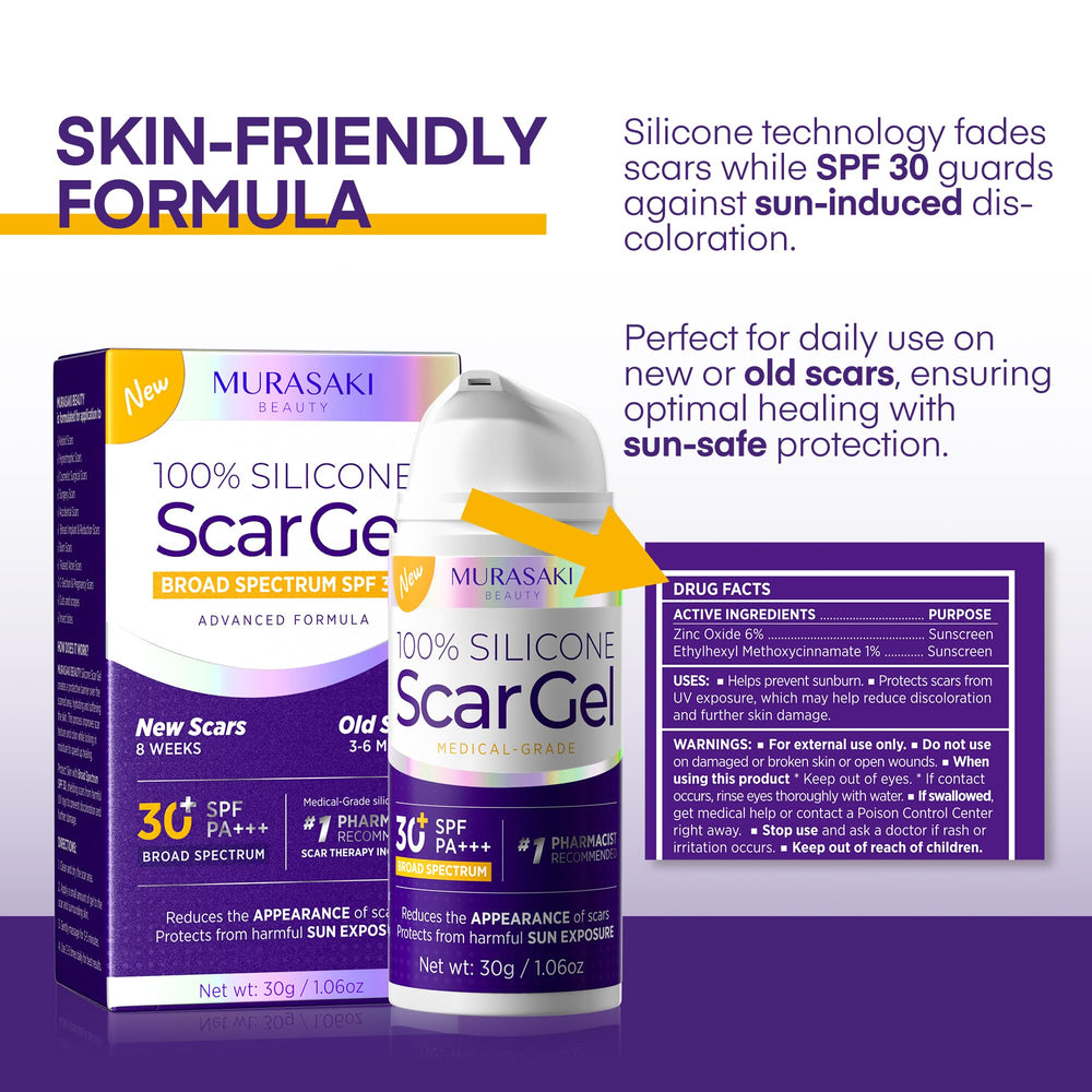 MURASAKI BEAUTY silicone scar gel on scar tissue during application.