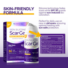 MURASAKI BEAUTY silicone scar gel on scar tissue during application.