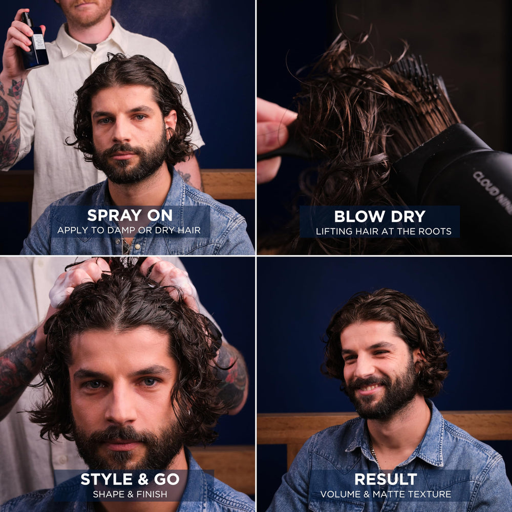 Murdock London Sea Salt Spray on dry hair reshapes and revives waves without heaviness