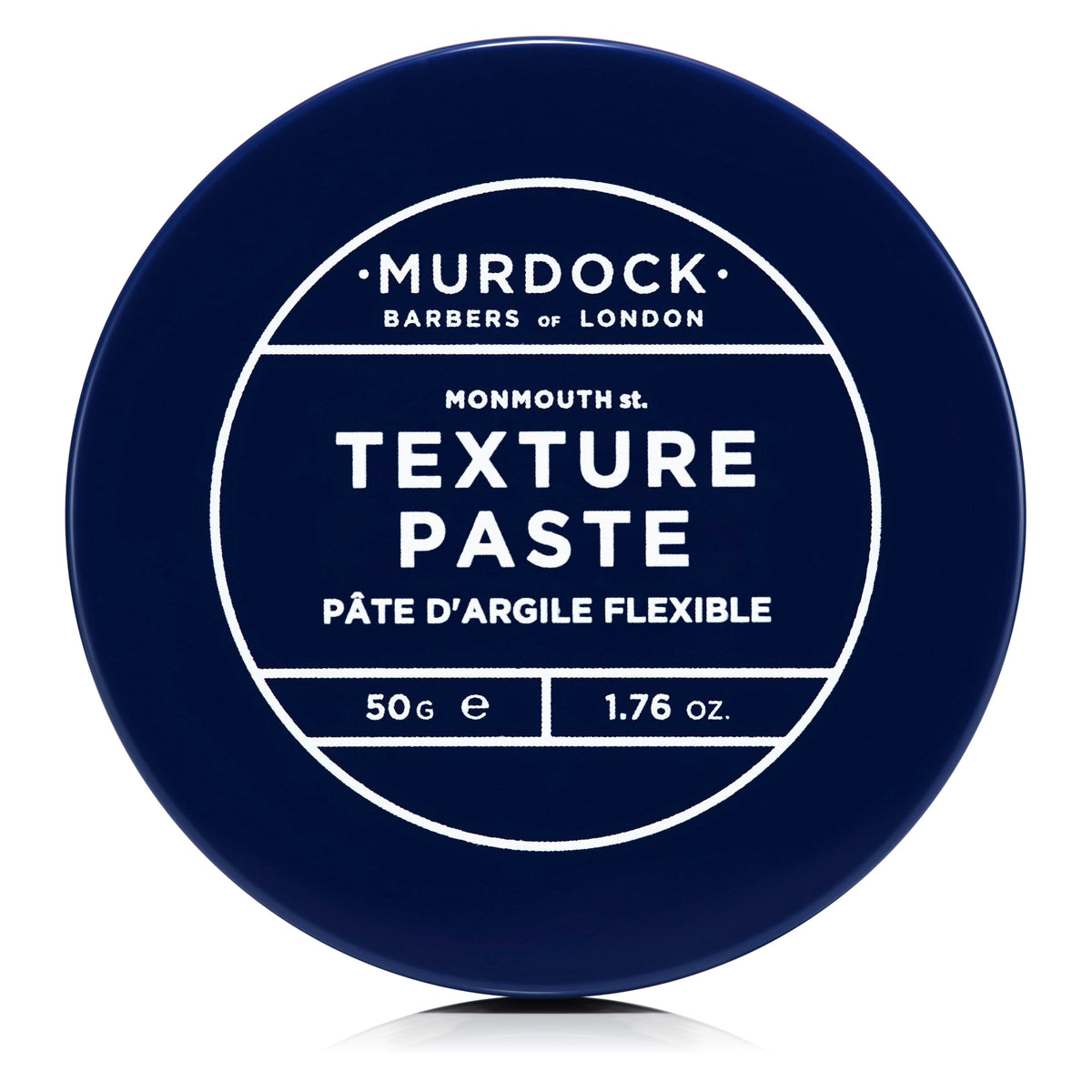 Murdock London Texture Paste jar closeup shows soft hold and low sheen finish.