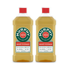 Murphy Oil Original Formula oil soap liquid on wood panel shows cleaning power for furniture.