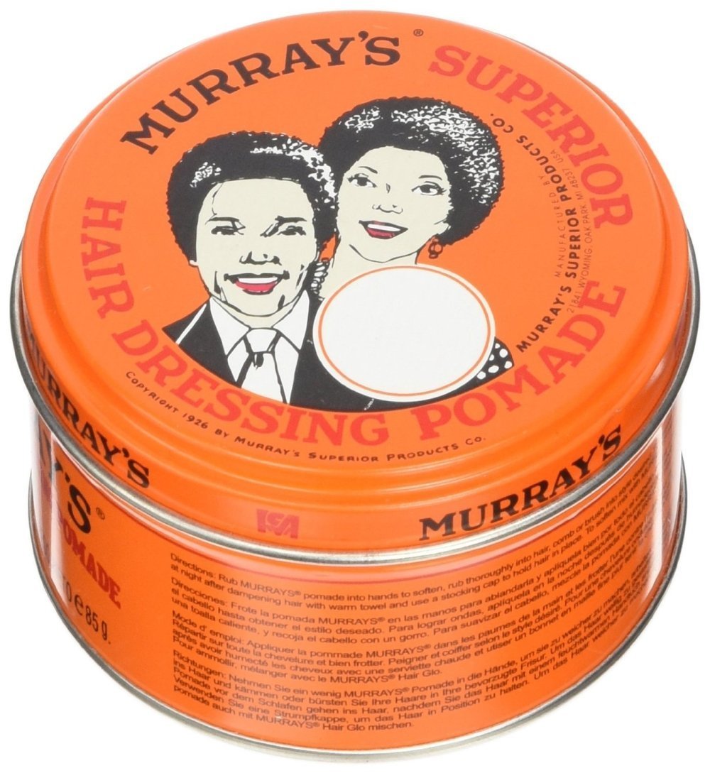 Murray's 3 oz pomade tin close-up showing classic hair dressing hold