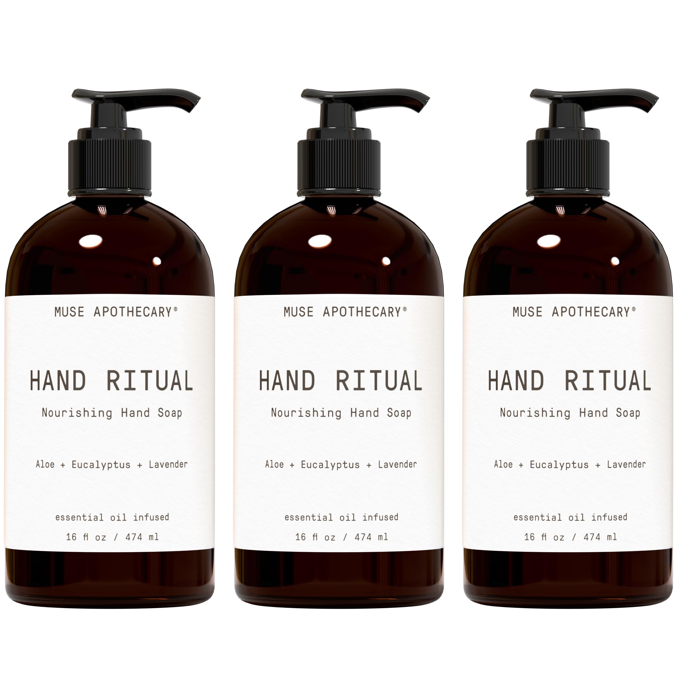 Muse Apothecary Hand Ritual bottle showing the aromatic cleansing formula