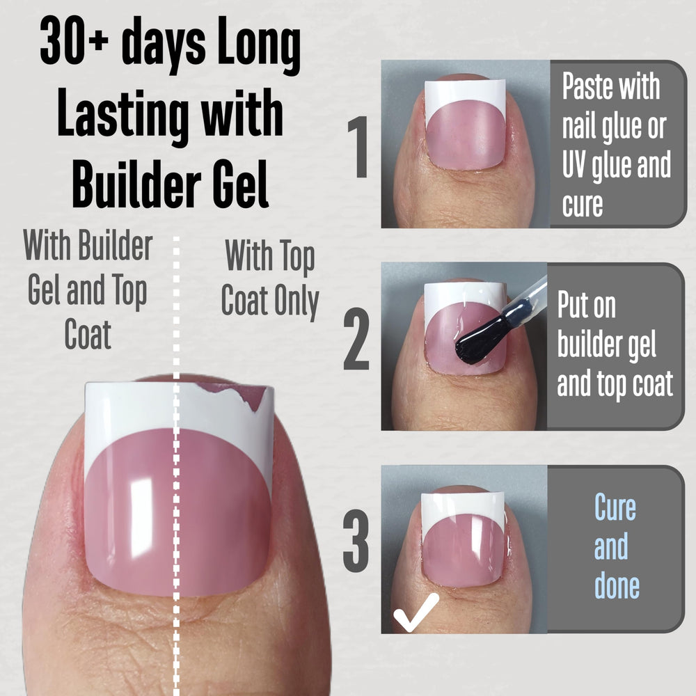 MUTIOVO pre-designed nails with tip primer and base coat for easy DIY.